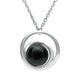 Sterling Silver Whitby Jet Small Swirl Necklace. P2348.