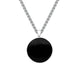 Sterling Silver Whitby Jet Small The Mission Logo Necklace P3419