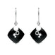 Sterling Silver Whitby Jet Square Bubble Detail Earrings E1253