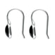 Sterling Silver Whitby Jet Stone Cushion Drop Earrings E1917