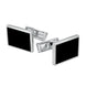 Sterling Silver Whitby Jet Twin Stone Oblong Cufflinks CL484