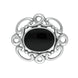 Sterling Silver Whitby Jet Twisted Rope Edge Brooch M120