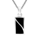 Sterling Silver Whitby Jet Two Stone Split Oblong Necklace. P918