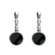 Sterling Silver Whitby Jet Round Bottletop Two Piece Set S051