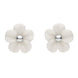 Sterling Silver White Agate Desert Rose Tuberose Stud Earrings, E2154