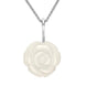 Sterling Silver White Agate Large Rose Tuberose Necklace, P2849