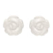 Sterling Silver White Agate Large Rose Tuberose Stud Earrings, E2150