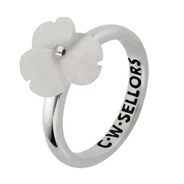 Sterling Silver White Agate Tuberose Clover Ring, R999.