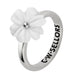 Sterling Silver White Agate Tuberose Dahlia Ring, R995.