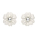 Sterling Silver White Agate Dahlia Tuberose Stud Earrings, E2155