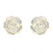Sterling Silver White Mother of Pearl Tuberose Rose Stud Earrings, E2151.