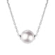 Sterling Silver White Pearl Bead Necklace, N850.