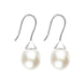 Sterling Silver White Pearl Hook Drop Earrings, E1359.
