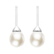 Sterling Silver White Pearl Hook Drop Earrings, E1359.