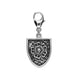 Sterling Silver York Minster Cross Key and Rose Shield Lobster Clasp Charm. G826. reverse