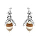 Sterling Silver Amber Small Bee Drop Earrings E2423