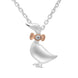 Sterling Silver and Rose Gold Cubic Zirconia Goose Necklace, P3203C.