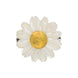Sterling Silver and Yellow Gold White Mother Of Pearl Tuberose Daisy Ring, R993.