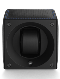 Swiss Kubik Watch Winder Single Masterbox Racing Line Blue Stitching