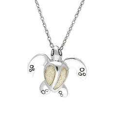 Sterling Silver Coquina Tiny Two Stone Turtle Necklace P2581