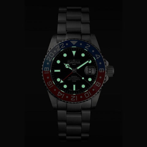 Davosa Ternos Professional GMT Tri Bracelet Watch product detail view