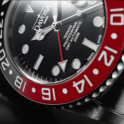 Davosa Ternos Professional GMT Tri Bracelet Watch detailed product view