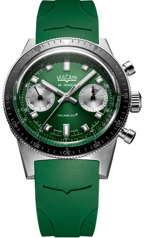 Vulcain Skindiver Chronograph Green Rubber Limited Edition Watch 590176BK7.BAR253