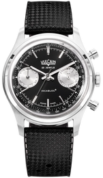 Vulcain Watch Chronograph 38mm Black Silver Rubber 640109A00.BAC243