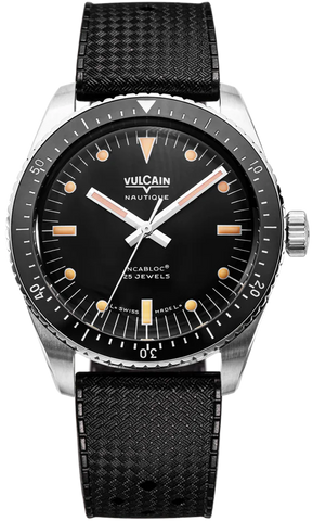 Vulcain Watch Skindiver Black Rubber 660170A07.BAC243