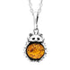 Sterling Silver Amber Medium Hedgehog Necklace