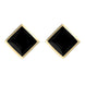 9ct Yellow Gold Whitby Jet Rhombus Earrings. E015.