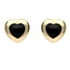 9ct Yellow Gold Whitby Jet Framed Heart Two Piece Set