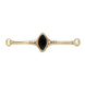00021769 C W Sellors 9ct Yellow Gold Whitby Jet Rope Edge Bar Brooch, M048.
