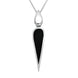 00183745 Sterling Silver Whitby Jet Toscana Pear Drop Two Piece Set S057