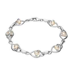 00118372 C W Sellors Silver Pearl 7 Swirl Twist Bracelet, B979.