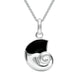 00045310 C W Sellors Sterling Silver Whitby Jet Ammonite Shaped Necklace, P1677