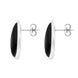 00080008 C W Sellors Sterling Silver Whitby Jet Leaf Shape Stud Earrings, E1306.