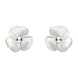 00126550 C W Sellors Sterling Silver White Mother of Pearl Tuberose Clover Stud Earrings, E2159.