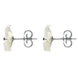 00126555 C W Sellors Sterling Silver White Mother of Pearl Large Tuberose Pansy Stud Earrings, E2153.