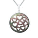 00151391 C W Sellors Silver Dark Mother of Pearl Large Heart Cut Out Round Necklace, P3169.
