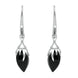 00109560 C W Sellors Silver Whitby Jet Plant Bud Style Drops E1807