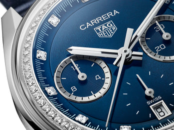 TAG Heuer Carrera Chronograph Circular Brushed Blue Watch