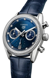 TAG Heuer Carrera Chronograph Circular Brushed Blue Watch