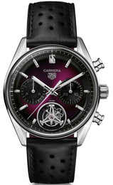 TAG Heuer Watch Carrera Chronograph Tourbillon Sunray Brushed Purple CBS5017.FC6605