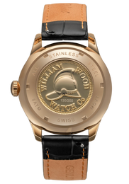 William Wood Chivalrous Rose Gold Black Leather Watch