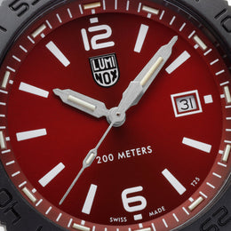 Luminox Pacific Diver Black Steel Red Watch XS.3135.B - detail view