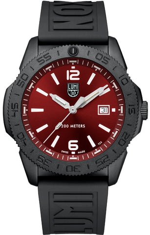 Luminox Pacific Diver Black Steel Red Watch XS.3135.B