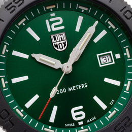 Luminox Pacific Diver Black Steel Green Watch XS.3137.B - detail view