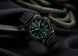 Luminox Pacific Diver Black Steel Green Watch XS.3137.B - UV light view