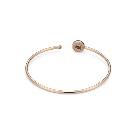 Gucci Interlocking G 18ct Rose Gold Diamond & Pink Opal Bangle